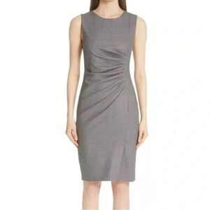 Max Mara Made In Italy Wool and Silk Sleeveless Midi Dress, Size 10 Color Gray